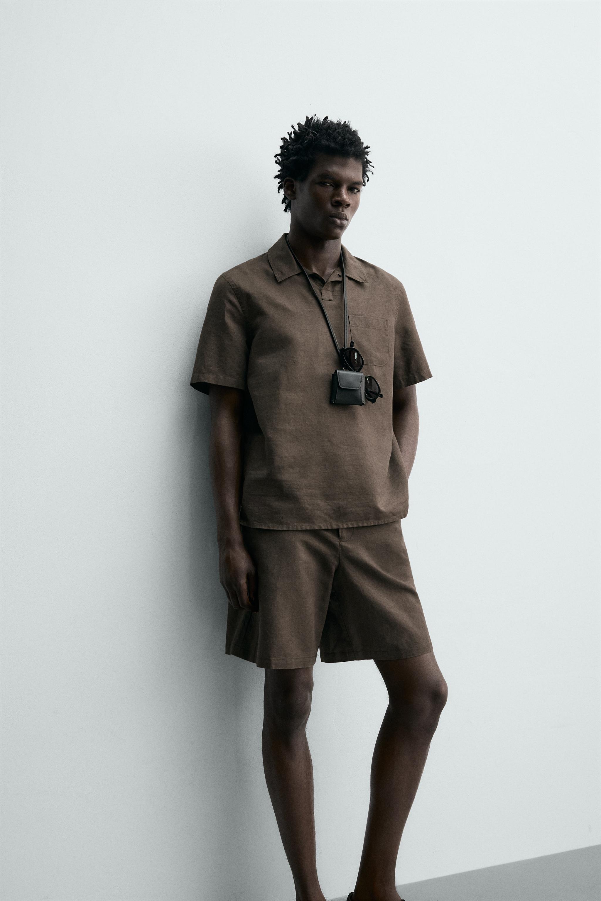 REGULAR FIT HEMP-COTTON SHORTS